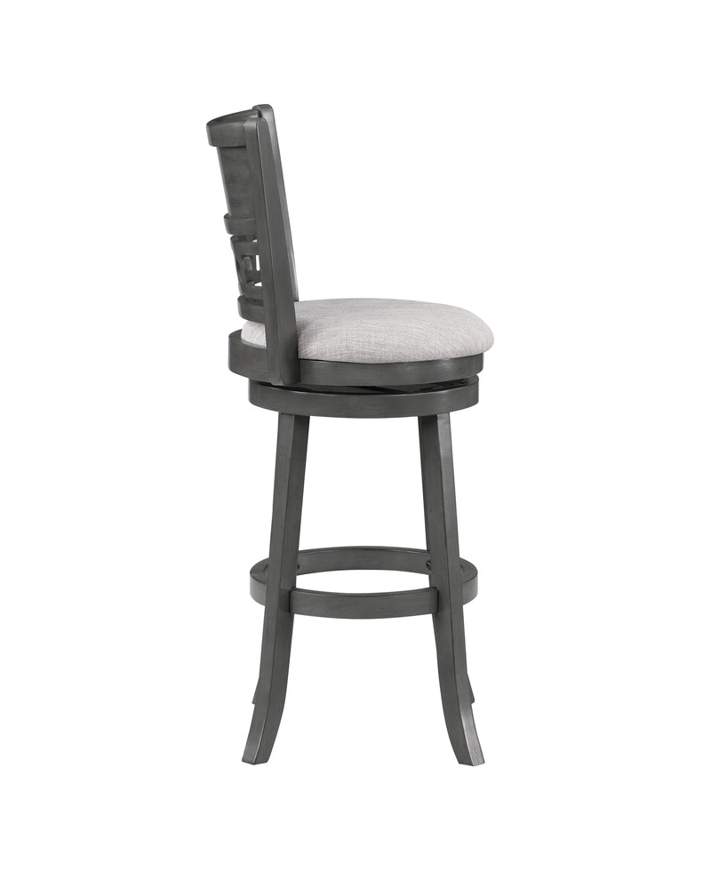 Gia 29" Swivel Barstool-Gray W/Gray Fabric Seat