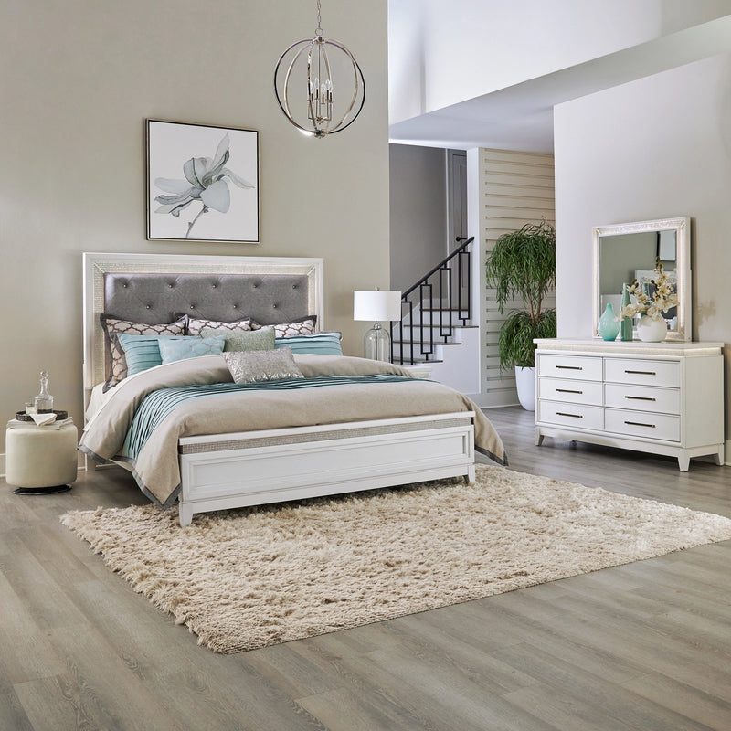 Reflections King California Uph Bed, Dresser & Mirror image