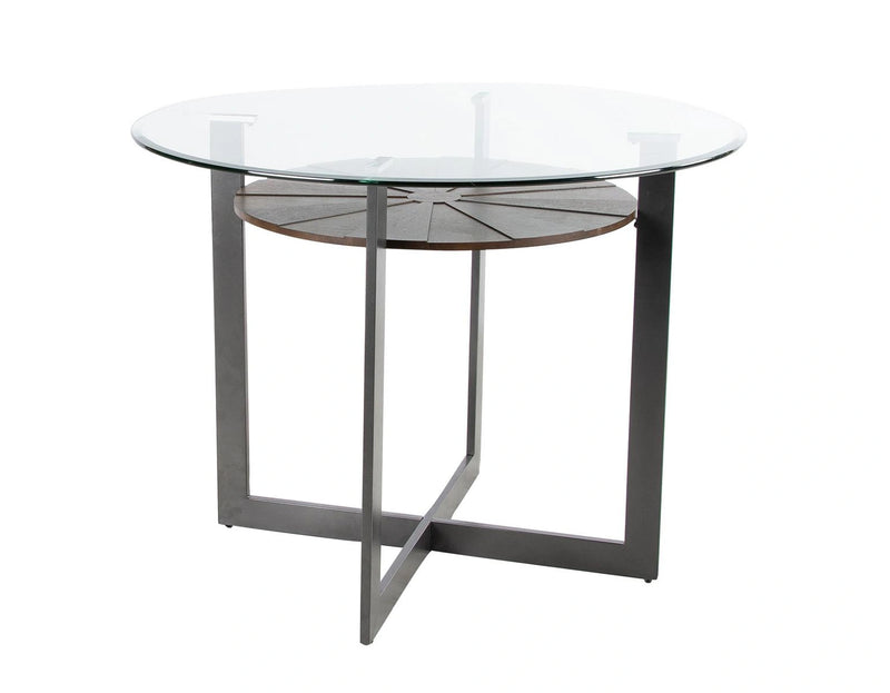 Steve Silver Olson Counter Glass Top Table in Caramel