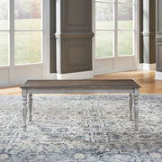 Ocean Isle Bench (RTA) in Antique White with Weathered Pine image