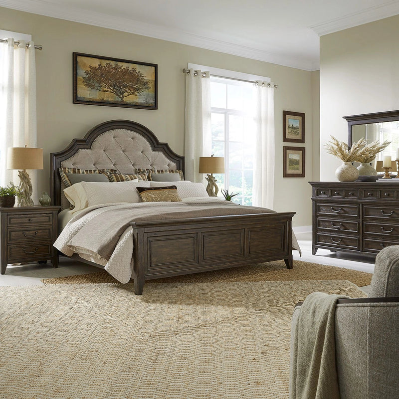 Paradise Valley King California Uph Bed, Dresser & Mirror, Night Stand image