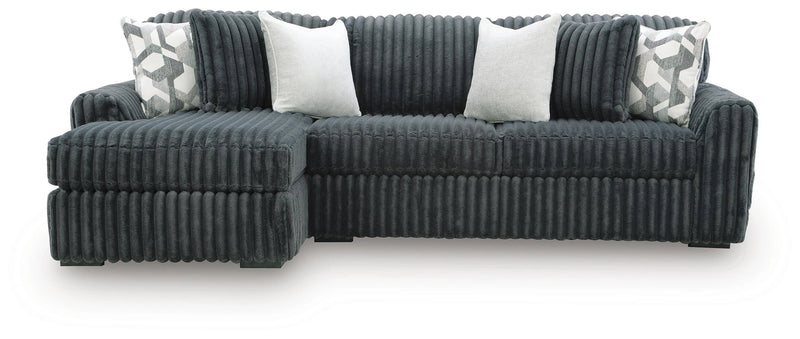 Midnight-Madness Sectional Sofa with Chaise - Gunmetal