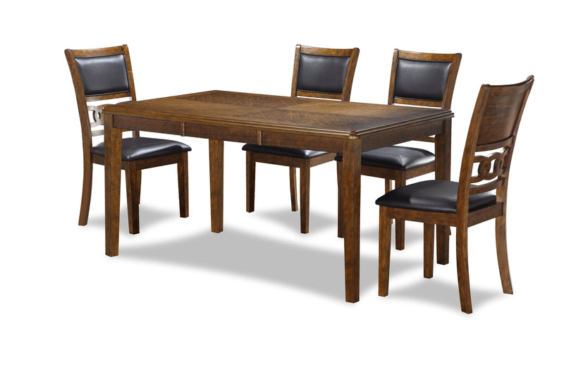 Gia 5 Pc 60" Dining Table & 4 Chairs-Brown