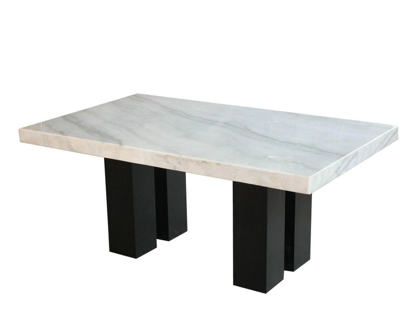Steve Silver Camila Marble Top Dining Table in White
