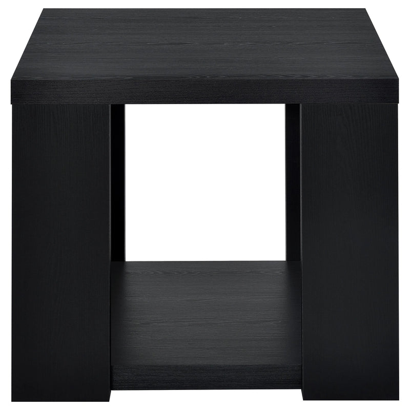 Pavone Open-Shelf Coffee and End Table Set - Black 3-Piece Set