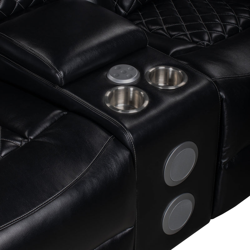 Orion Ii Raf Console Loveseat W/ Pwr Fr & Hr-Black