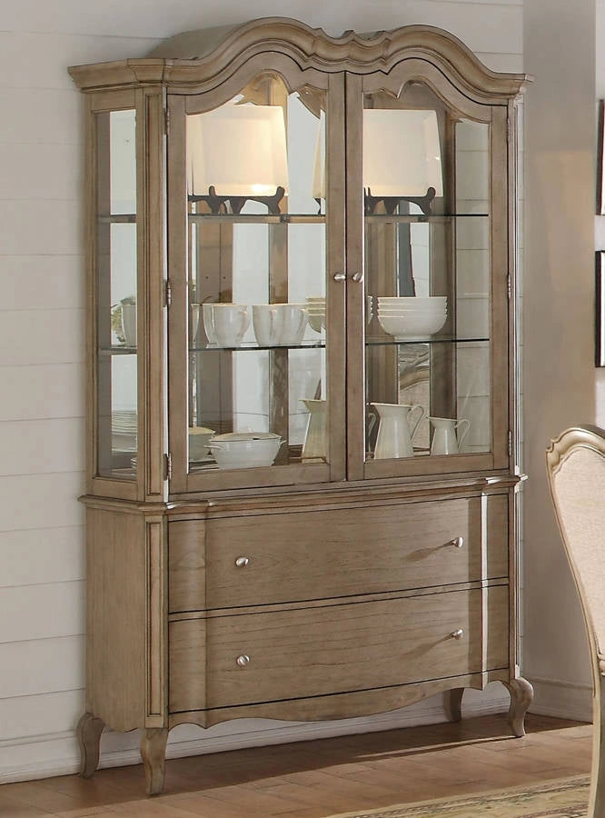 Acme Chelmsford Hutch and Buffet in Antique Taupe 66054