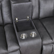 Morello Console Loveseat W/ Dual Recliners-Gray