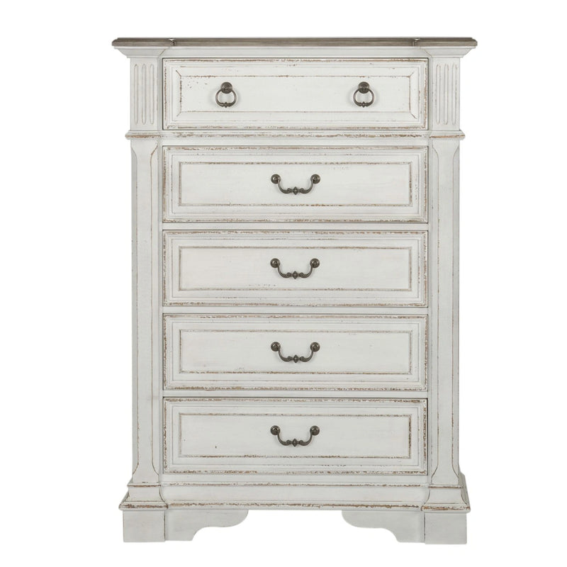 Abbey Park King California Sleigh Bed, Dresser & Mirror, Chest image