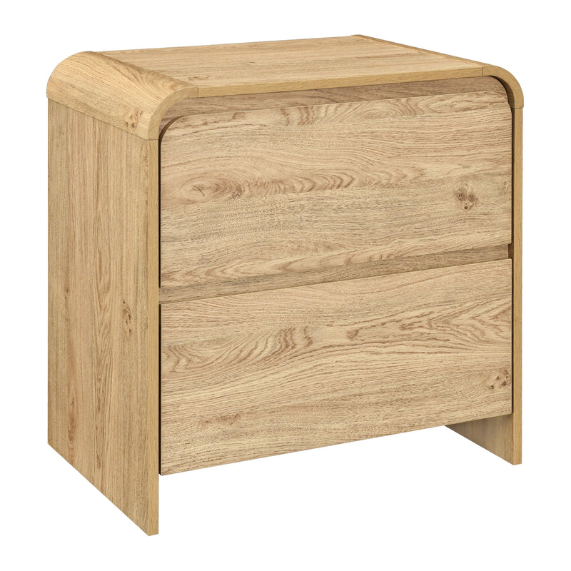 Mara Two Drawer End Table / Bedside Table-Natural
