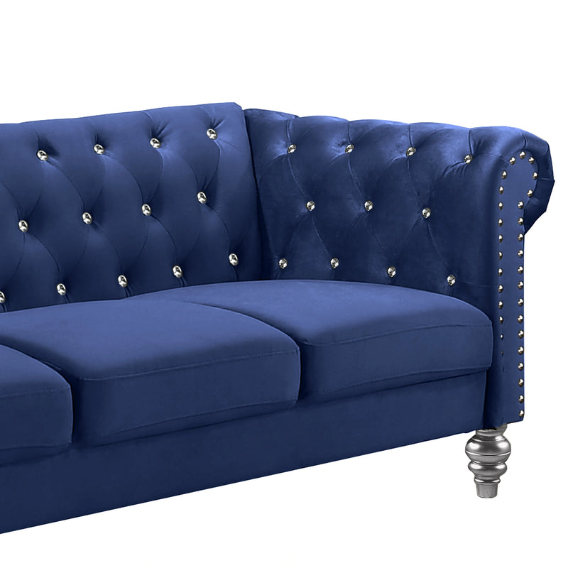 Emma Crystal Sofa-Royal Blue