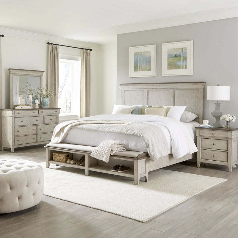 Ivy Hollow King California Storage Bed, Dresser & Mirror, Night Stand image