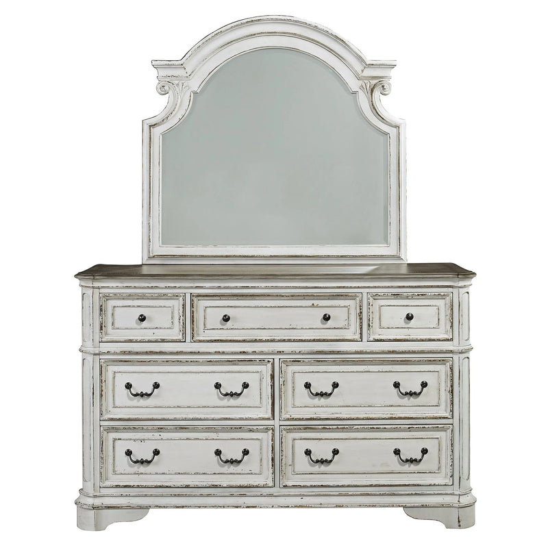 Magnolia Manor Uph Sleigh Bed, Dresser & Mirror, Night Stand image