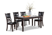 Gia 5 Pc 60" Dining Table & 4 Chairs-Ebony