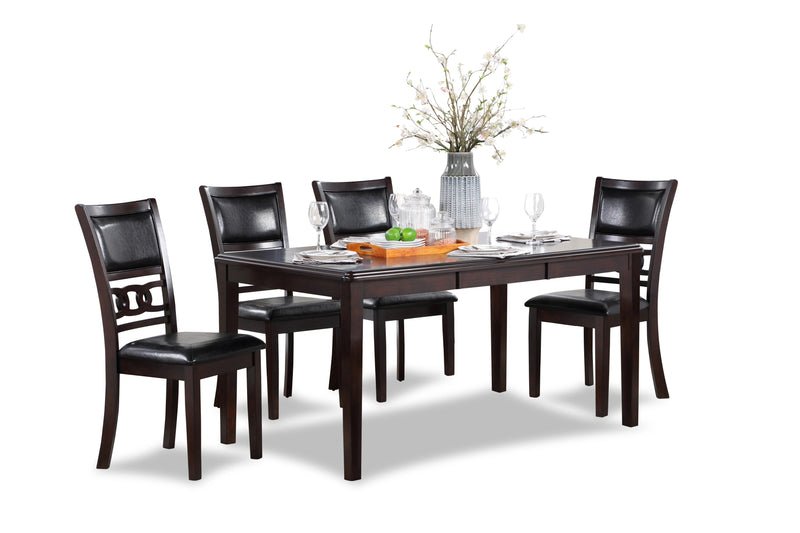Gia 5 Pc 60" Dining Table & 4 Chairs-Ebony