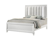 Crown Mark Furniture Cressida Queen Upholstered Panel Bed in White B7300-Q image