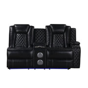 Orion Ii Raf Console Loveseat W/ Pwr Fr & Hr-Black