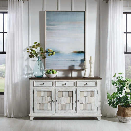 River Place Accent Server in Riverstone White & Tobacco image