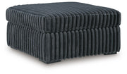 Midnight-Madness Oversized Accent Ottoman - Gunmetal