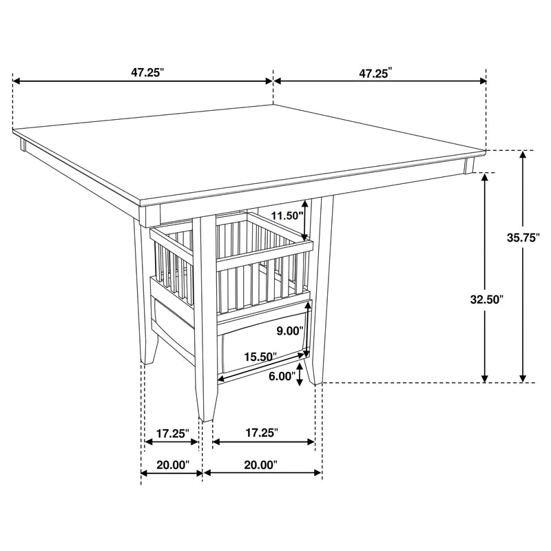 Jaden Counter Height Dining Set (Table and 4 Chair)