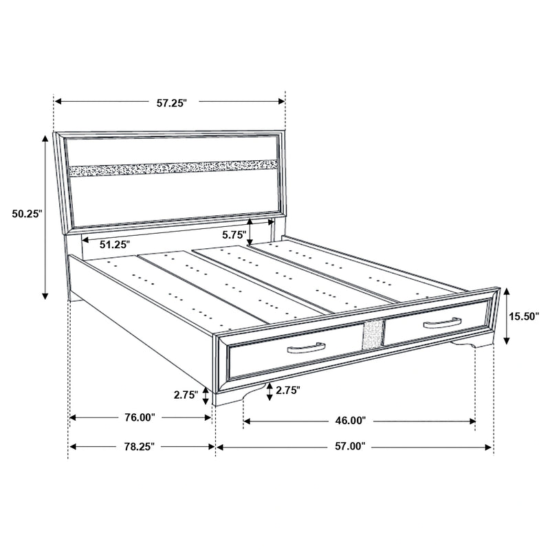 Miranda Panel Platform Storage Bed