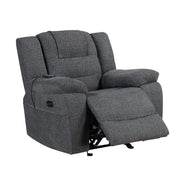Redondo Glider Recliner W/Heat, Massage, Pwr Fr -Dk Gray