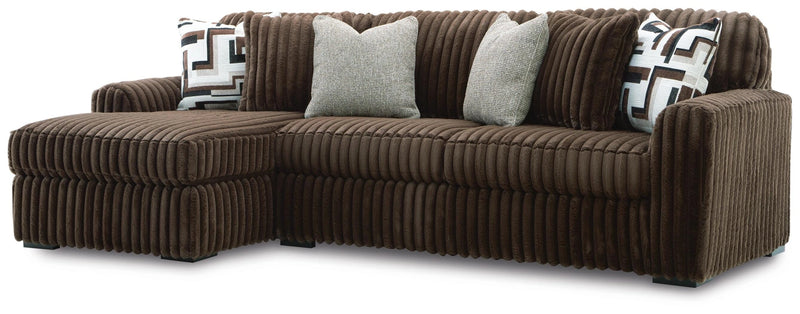 Midnight-Madness Sectional Sofa with Chaise - Chocolate
