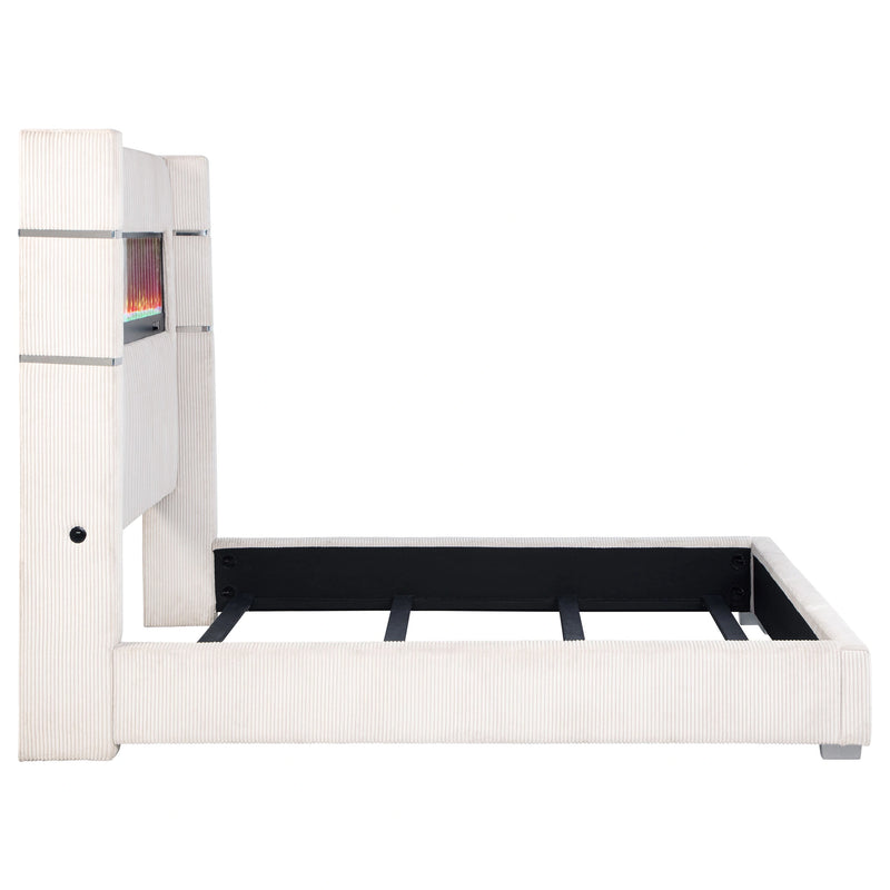 Tisdall Wingback Bed with Flame Visualizer