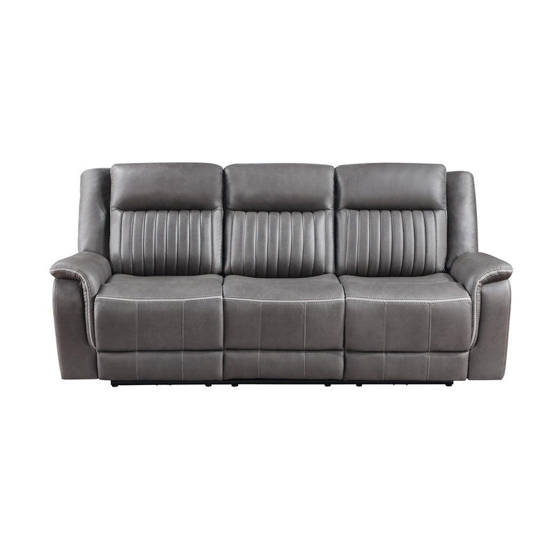 Enzo Sofa W/Dual Recliner- Gray