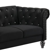 Emma Crystal Loveseat-Black