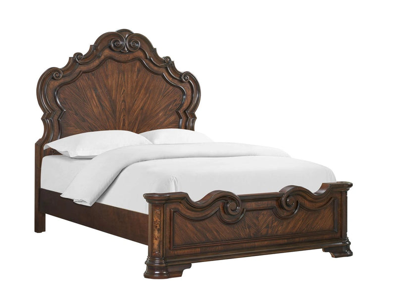 Steve Silver Royale King Panel Bed in Brown Cherry