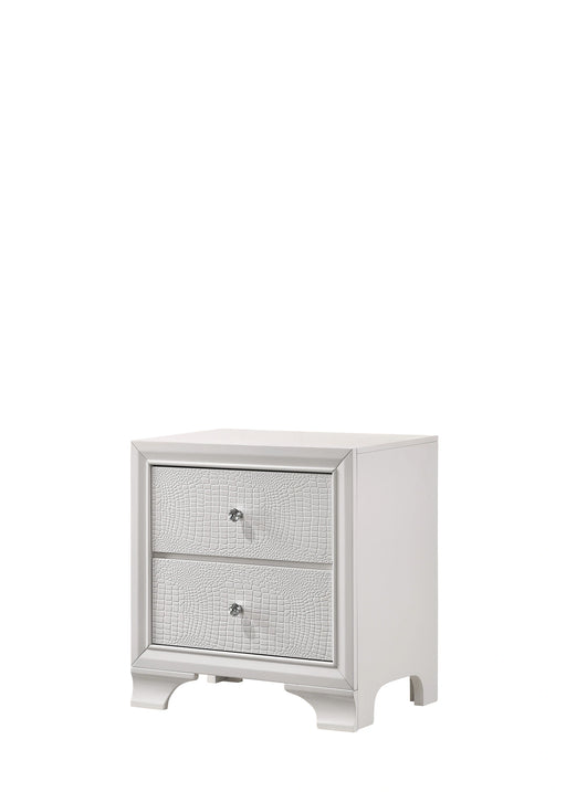 Crown Mark Furniture Lyssa 2 Drawer Nightstand in White image