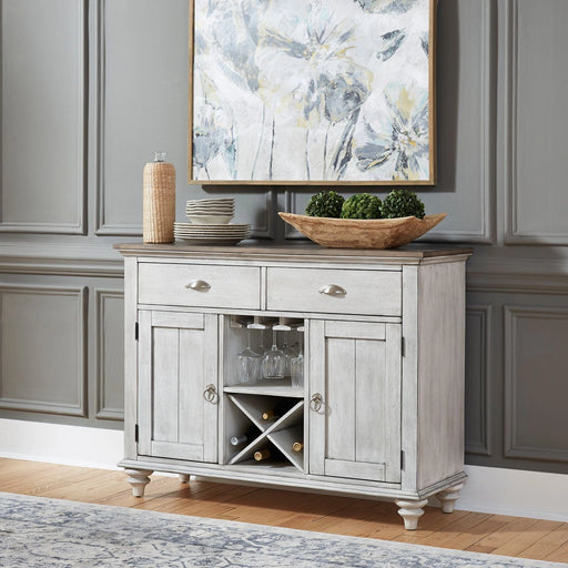 Ocean Isle Buffet in Antique White with Weathered Pine image