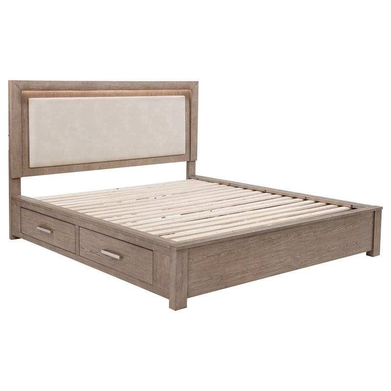 Kenora Panel Platform Storage Bed with LED Lighting