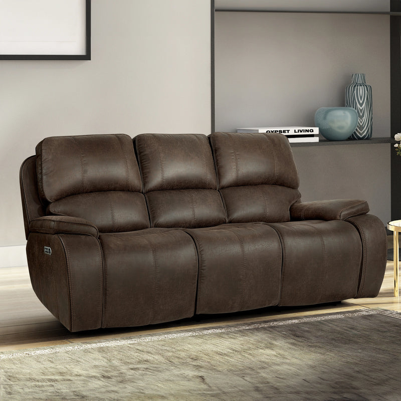 Brookings Sofa W/Pwr Hr & Fr-Brown