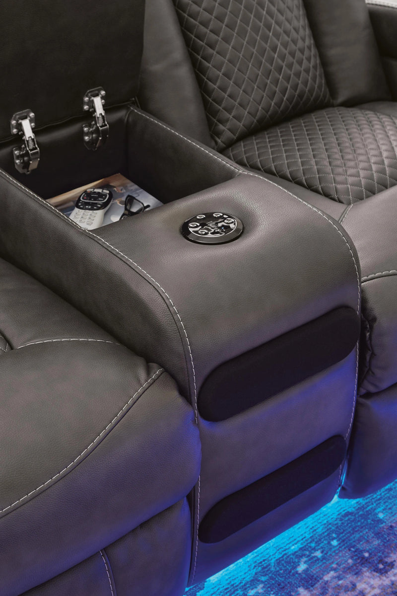 Fyne-Dyme Power Reclining Loveseat with Console