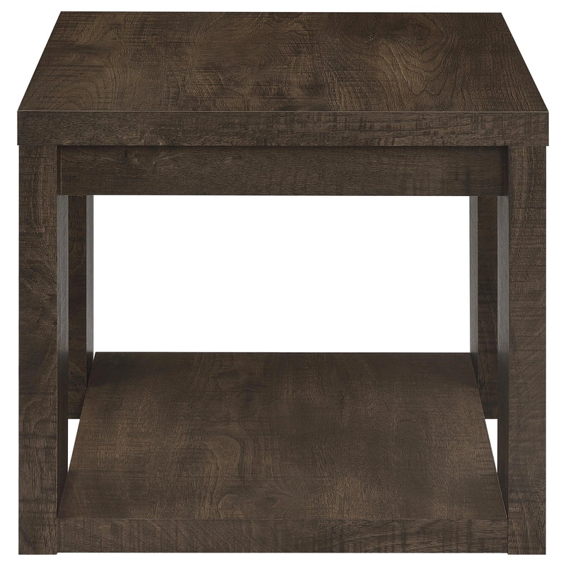 Pavone Open-Shelf Coffee and End Table Set - Dark Rustic Mango 2-Piece Set