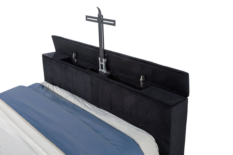 Tisdall Wingback TV Bed with Flame Visualizer