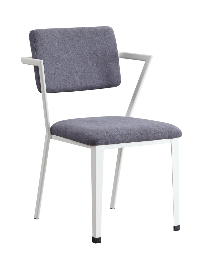 Cargo Gray Fabric & White Chair