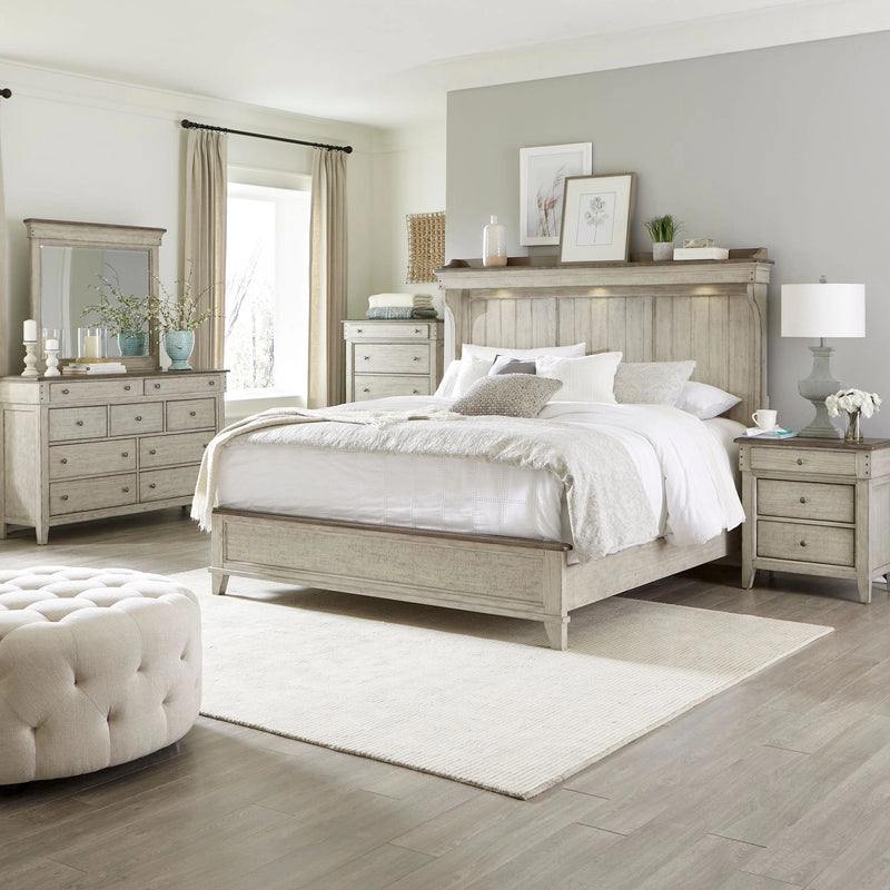 Ivy Hollow King California Mantle Bed, Dresser & Mirror, Chest, Night Stand image