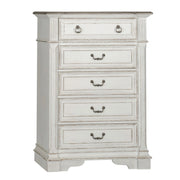 Abbey Park Panel Bed, Dresser & Mirror, Chest image