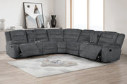 Redondo Laf Console Loveseat W/ 2 Recliners-Dk Gray
