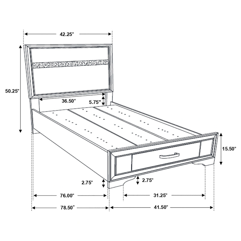 Miranda Panel Platform Storage Bed