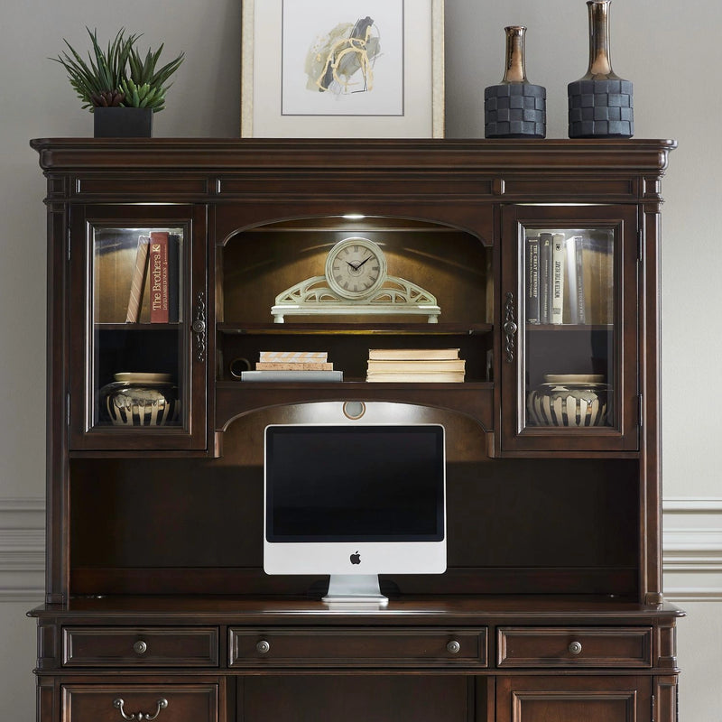 Brayton Manor Jr Executive Credenza Hutch in Cognac image