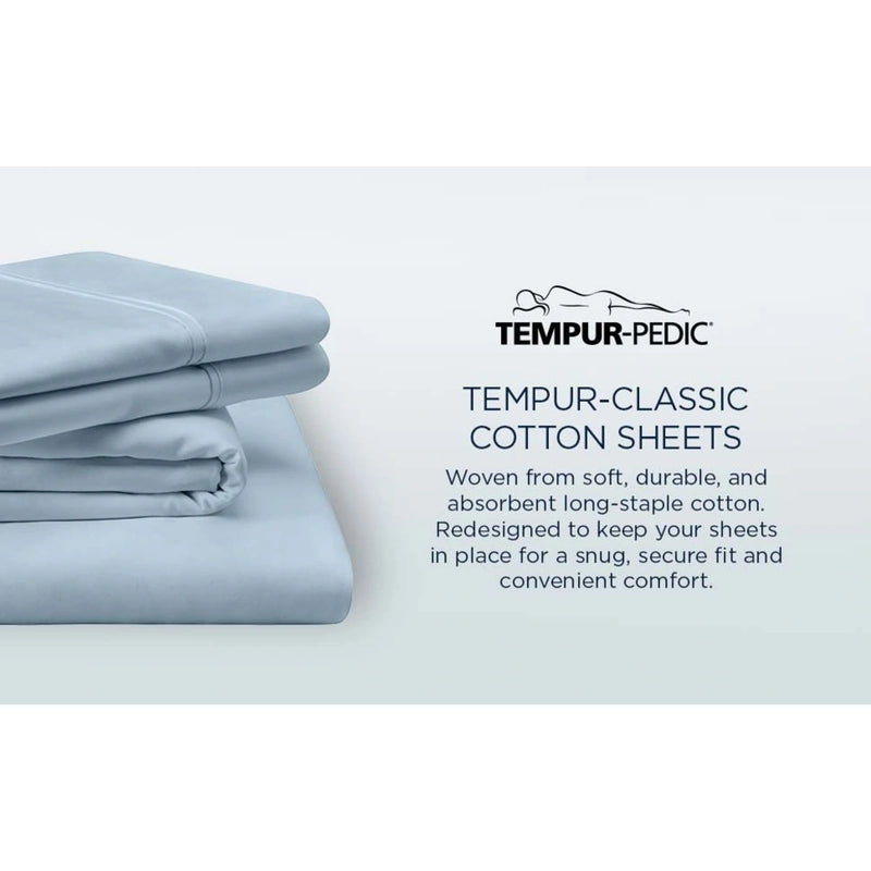 TEMPUR Classic Cotton Sheet Set Sleepy Silver Mist