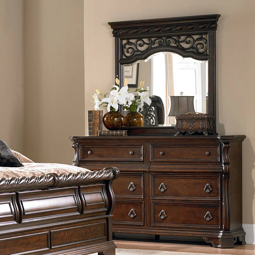 Arbor Place Sleigh Bed, Dresser & Mirror, Chest image
