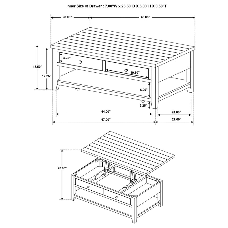 Payne Mobile Lift-Top Coffee Table