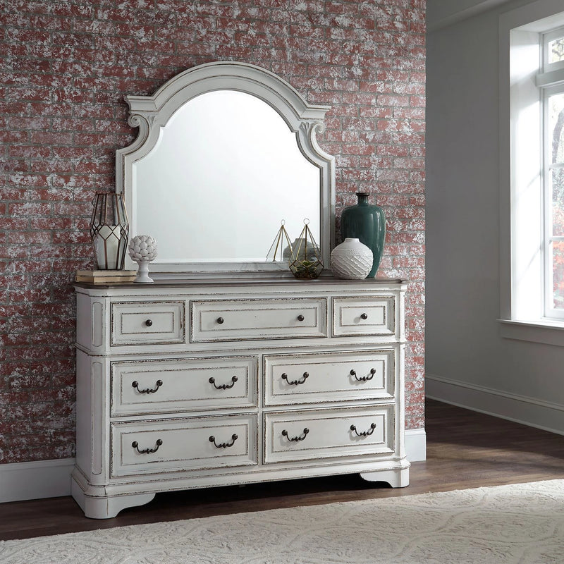 Magnolia Manor Uph Sleigh Bed, Dresser & Mirror, Chest image