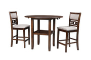 Gia 3 Pc 42" Counter Drop Leaf Table & 2 Chairs-Cherry