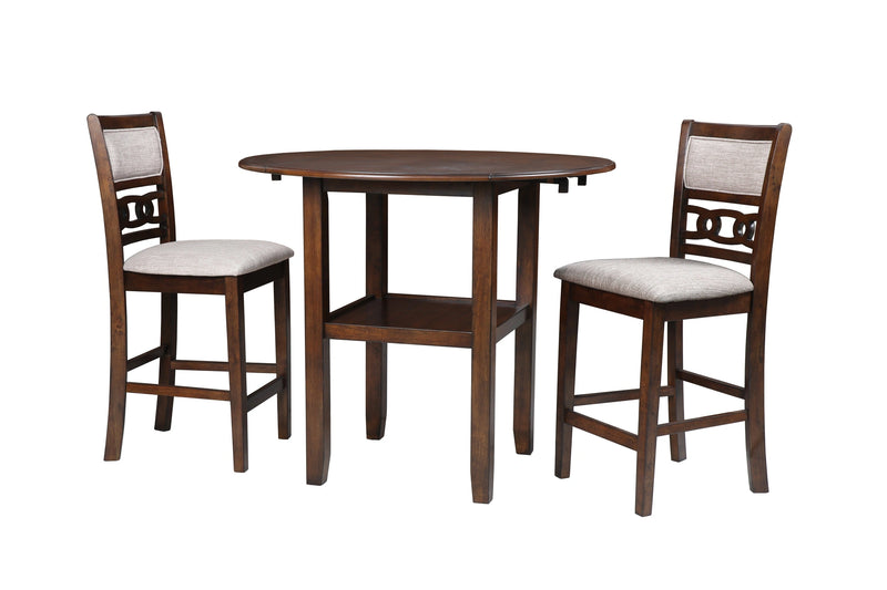 Gia 3 Pc 42" Counter Drop Leaf Table & 2 Chairs-Cherry